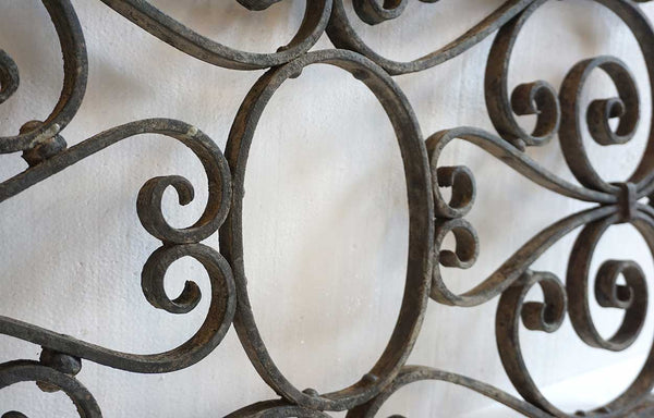 French Beaux Arts Wrought Iron Architectural Grille Panel