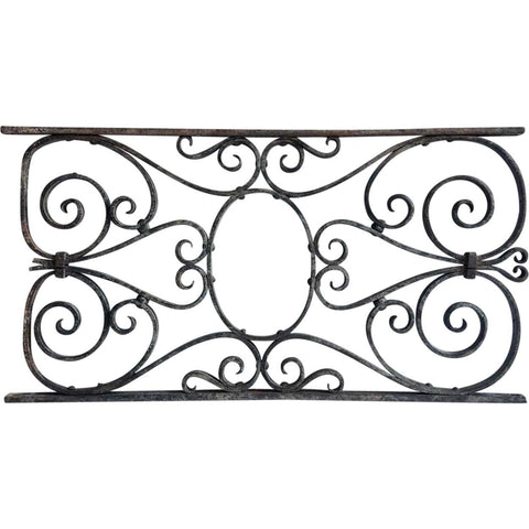 French Beaux Arts Wrought Iron Architectural Grille Panel