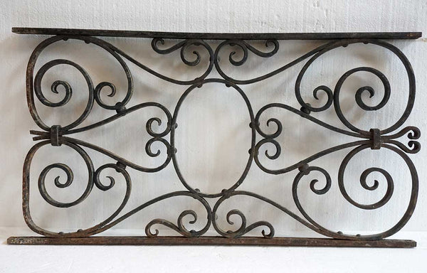 French Beaux Arts Wrought Iron Architectural Grille Panel