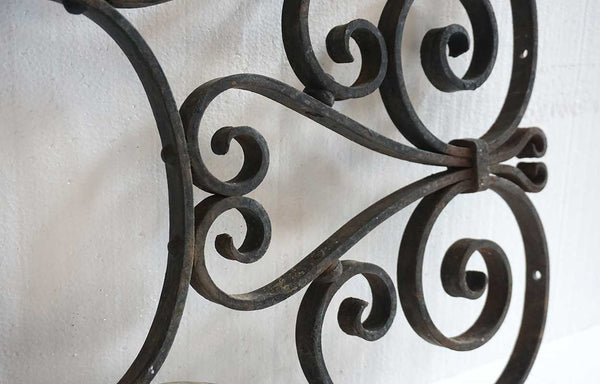 French Beaux Arts Wrought Iron Architectural Grille Panel