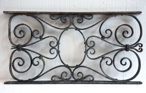 French Beaux Arts Wrought Iron Architectural Grille Panel