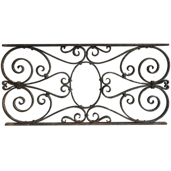 French Beaux Arts Wrought Iron Architectural Grille Panel