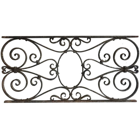 French Beaux Arts Wrought Iron Architectural Grille Panel