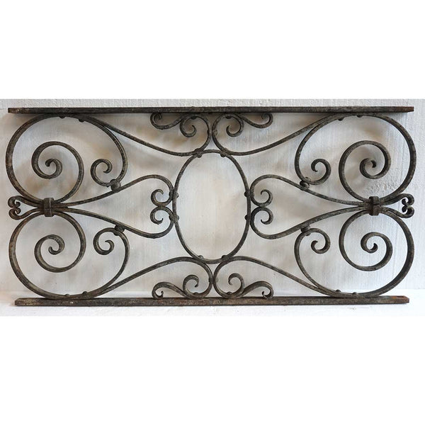 French Beaux Arts Wrought Iron Architectural Grille Panel