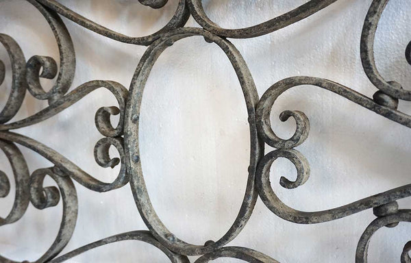 French Beaux Arts Wrought Iron Architectural Grille Panel