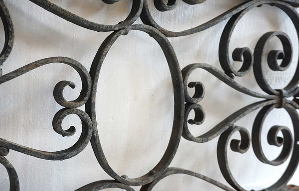 French Beaux Arts Wrought Iron Architectural Grille Panel