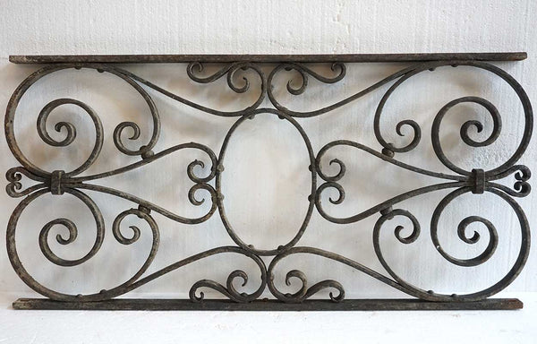 French Beaux Arts Wrought Iron Architectural Grille Panel