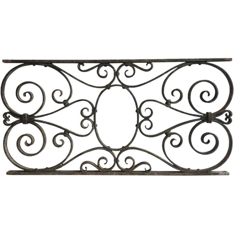 French Beaux Arts Wrought Iron Architectural Grille Panel