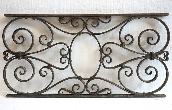 French Beaux Arts Wrought Iron Architectural Grille Panel