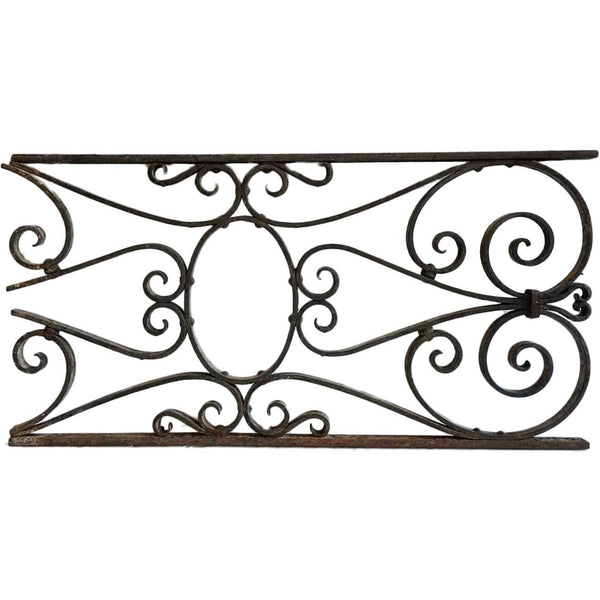 French Beaux Arts Wrought Iron Architectural Grille Panel