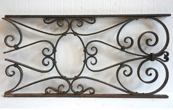 French Beaux Arts Wrought Iron Architectural Grille Panel