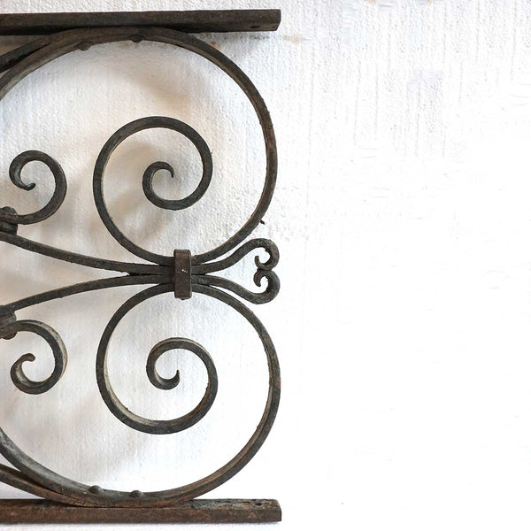 French Beaux Arts Wrought Iron Architectural Grille Panel