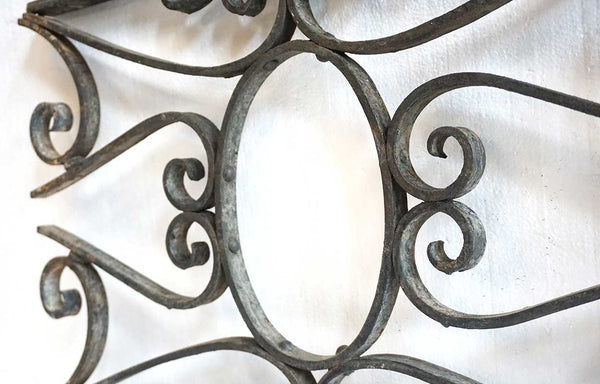 French Beaux Arts Wrought Iron Architectural Grille Panel