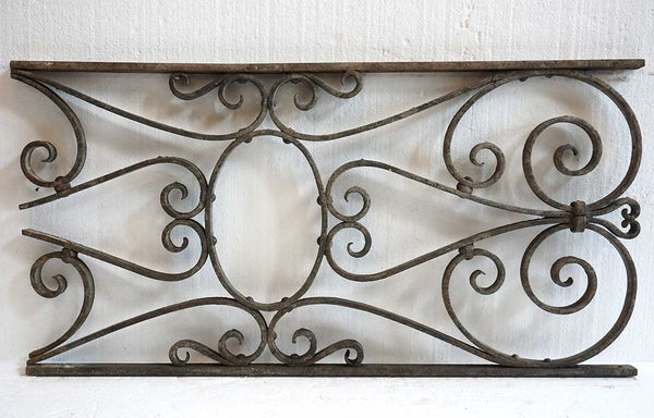 French Beaux Arts Wrought Iron Architectural Grille Panel