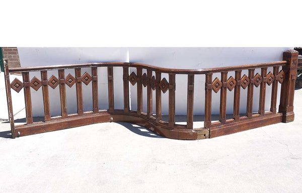 American Victorian Oak Serpentine Balcony Railing