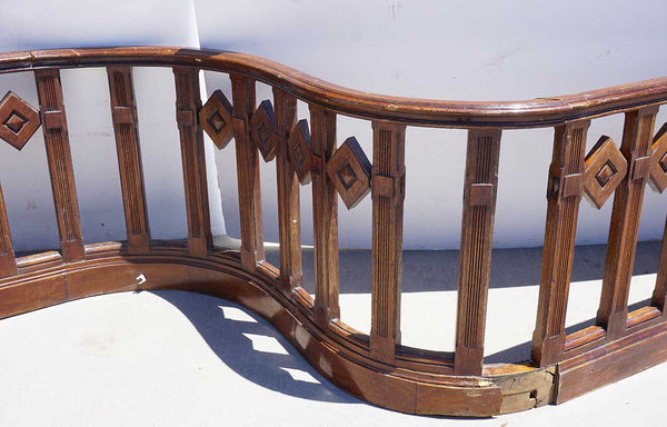 American Victorian Oak Serpentine Balcony Railing