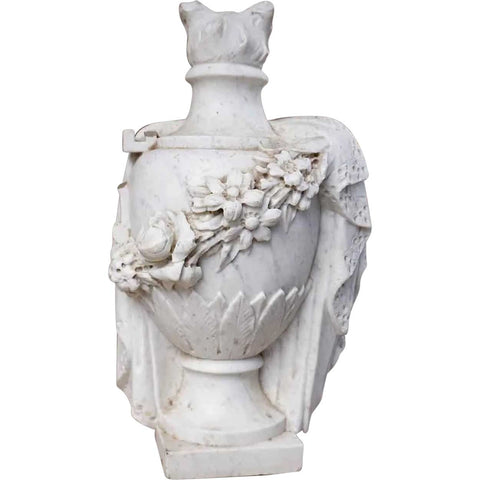 Italian White Marble Garden Urn