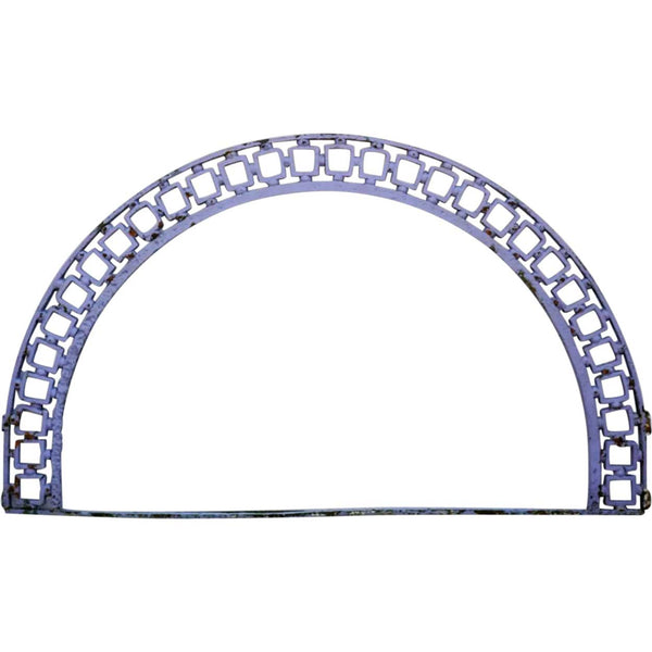 English Victorian Blue Painted Cast Iron Architectural Transom Arch