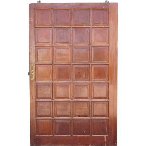 Vintage Argentine Solid Mahogany Paneled Single Sliding Door