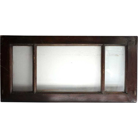 Argentine Mahogany and Beveled Glass Rectangular Transom Window