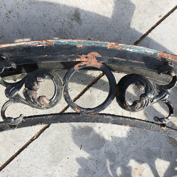 French Louis XVI Style Hand Forged Iron Arched Transom Window