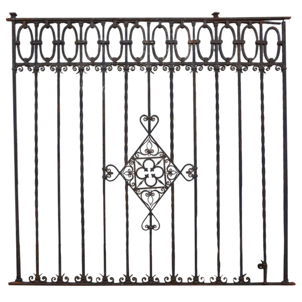 Very Large Argentine Hand Forged Iron Window Grille Panel (Reja)