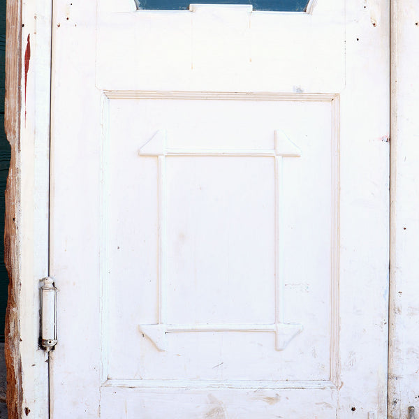 French Rococo Revival Painted Mahogany Etched Glass Double Door