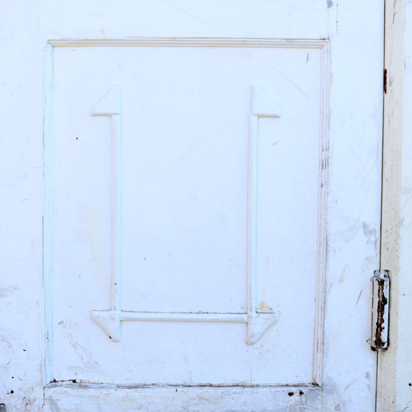 French Rococo Revival Painted Mahogany Etched Glass Double Door