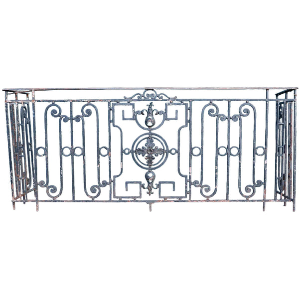 French Louis XVI Revival Painted Wrought Iron Balcony