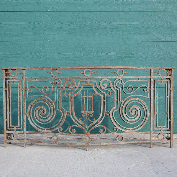 French Beaux Arts Wrought Iron Bowfront Balcony