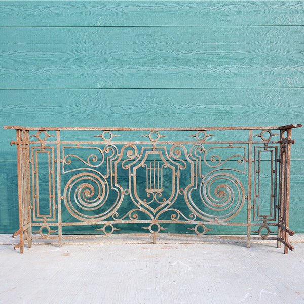 French Beaux Arts Wrought Iron Bowfront Balcony