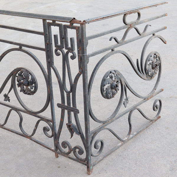 Large French Beaux Arts Wrought Iron Balcony