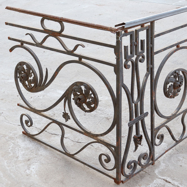 Large French Beaux Arts Wrought Iron Balcony