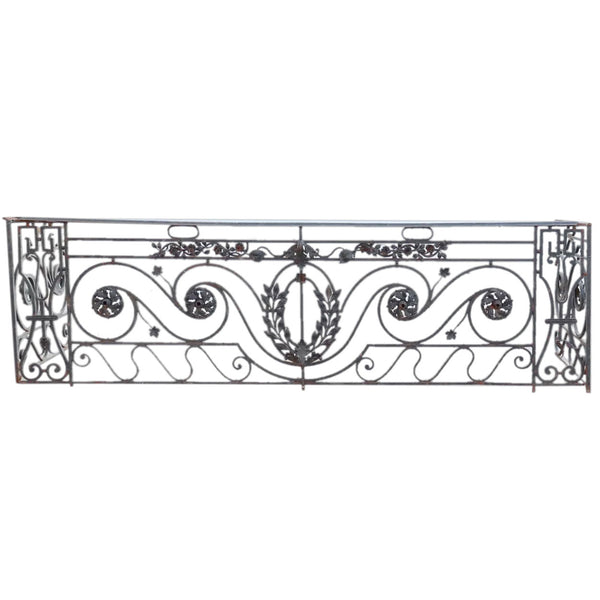 Large French Beaux Arts Wrought Iron Balcony