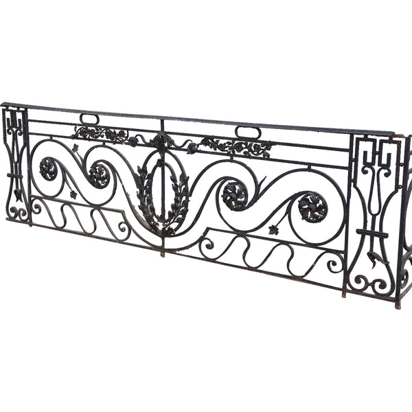 Large French Beaux Arts Wrought Iron Balcony