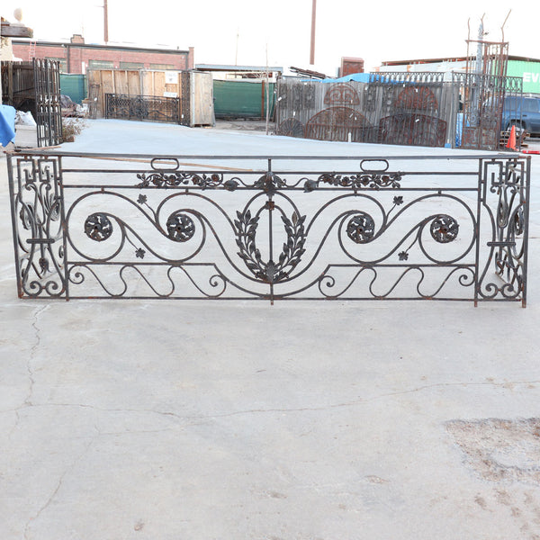 Large French Beaux Arts Wrought Iron Balcony