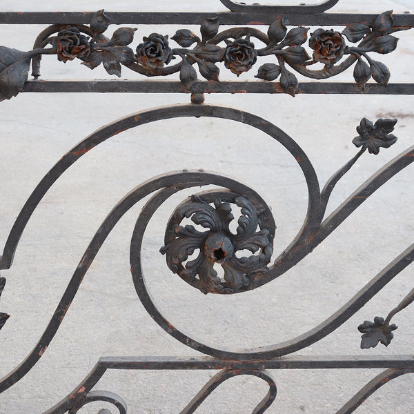 Large French Beaux Arts Wrought Iron Balcony