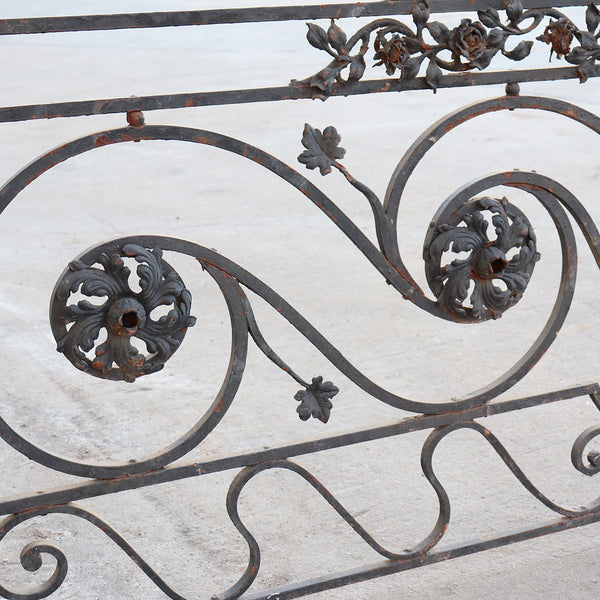 Large French Beaux Arts Wrought Iron Balcony