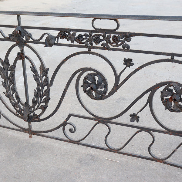 Large French Beaux Arts Wrought Iron Balcony