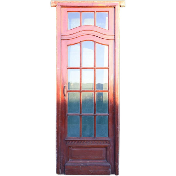 Argentine Cedro Mahogany and Glass Single Interior Doorway