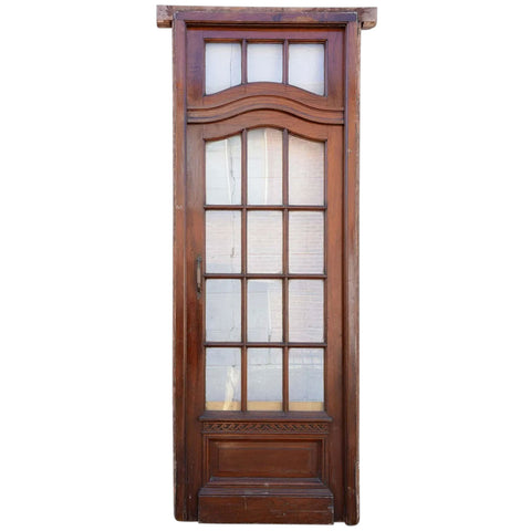 Argentine Cedro Mahogany and Glass Single Interior Doorway