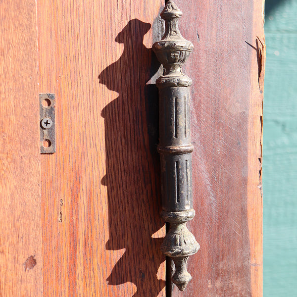 Grand French Napoleon III Oak and Wrought Iron Double Door Entry