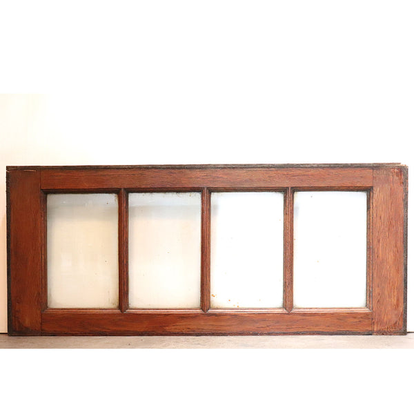 French Solid Oak and Glass Rectangular Door Transom