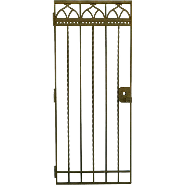 Large American Gothic Revival Mountain States Telephone Building Wrought Iron Single Gate Door