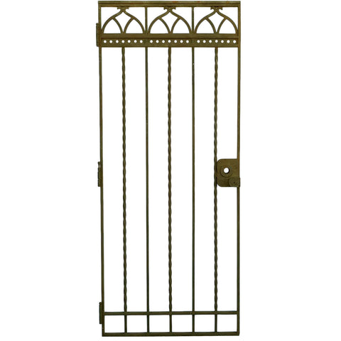 Large American Gothic Revival Mountain States Telephone Building Wrought Iron Single Gate Door