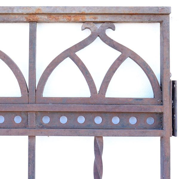 Large American Gothic Revival Mountain States Telephone Building Wrought Iron Single Gate Door