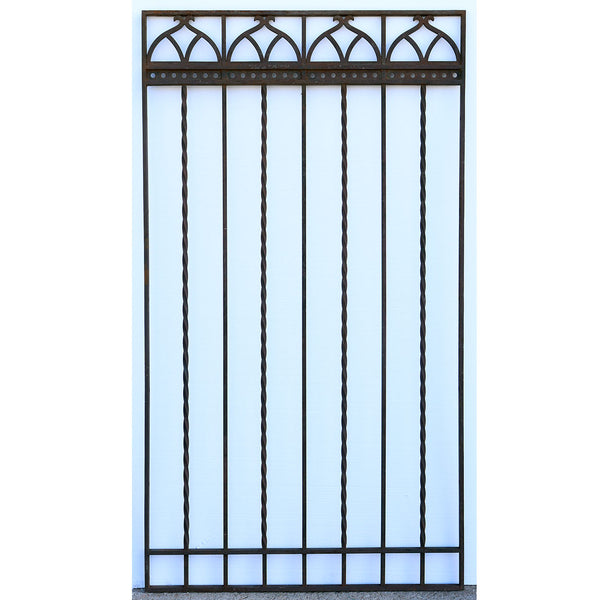 Large American Gothic Revival Mountain States Telephone Building Wrought Iron Grille Panel