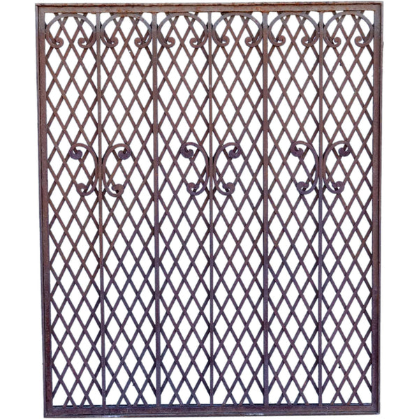 American Mountain States Telephone Building Wrought and Hammered Iron Grille Panel