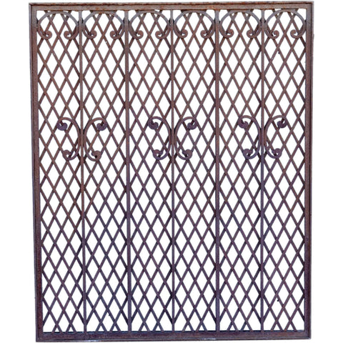 American Mountain States Telephone Building Wrought and Hammered Iron Grille Panel