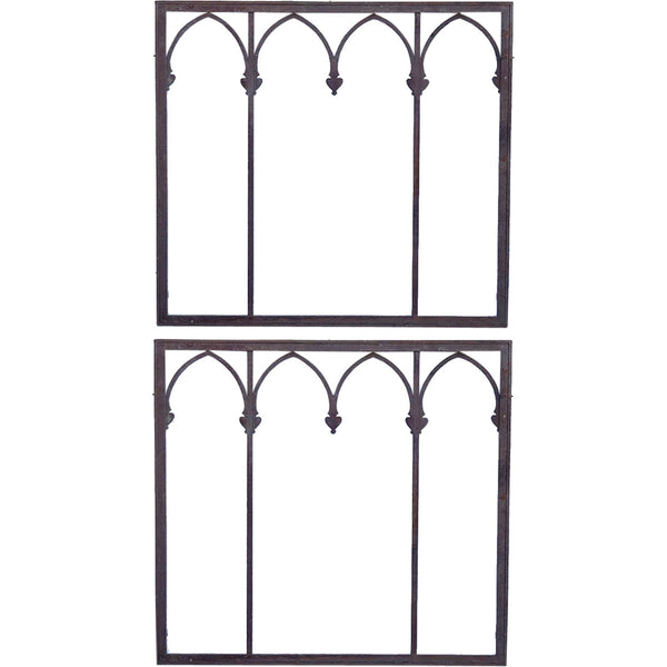 Pair American Wrought Iron Mountain States Telephone Building Window Grilles